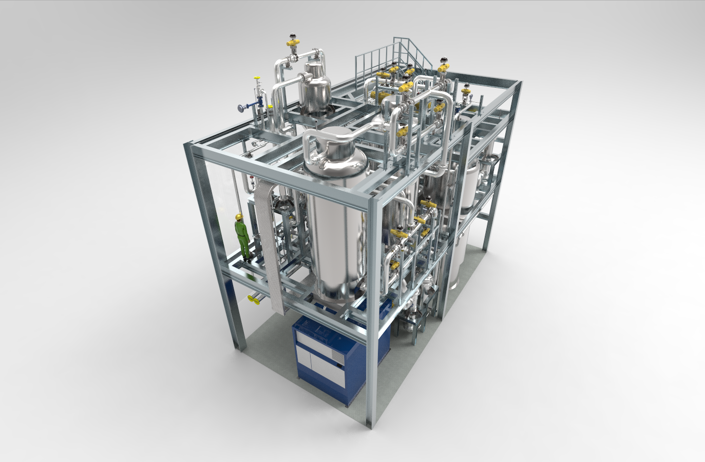 3D model of ReiCat's large scale hydrogen recyling system delivered to Symrise